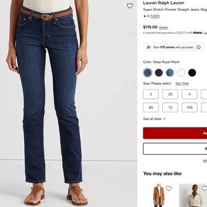 Lauren Ralph Lauren Super Stretch Premier Straight Jeans  - 16 Short